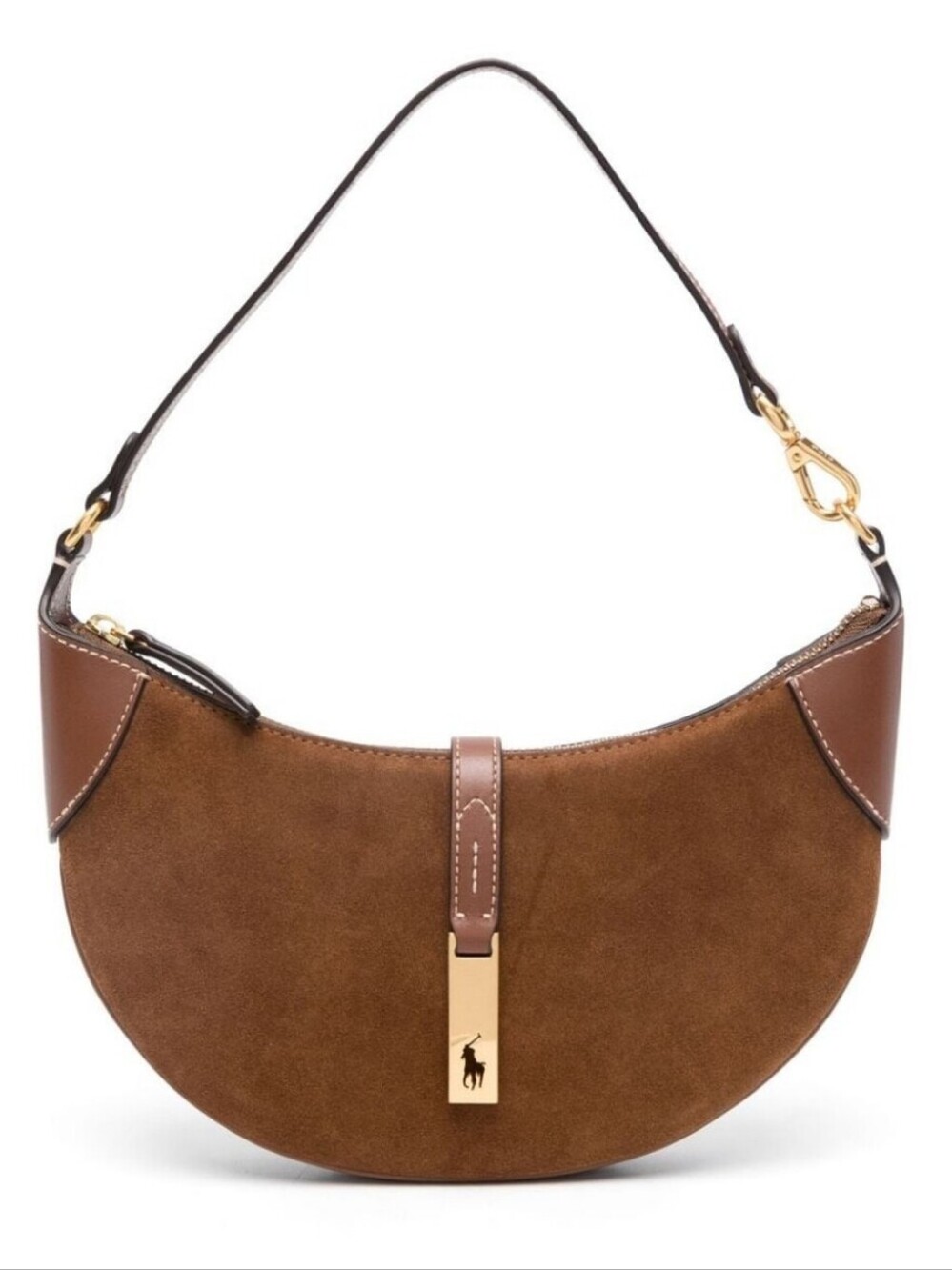 AUTHENTIC RALPH LAUREN POLO ID SUEDE MINI SHOULDER BAG - CINNAMON